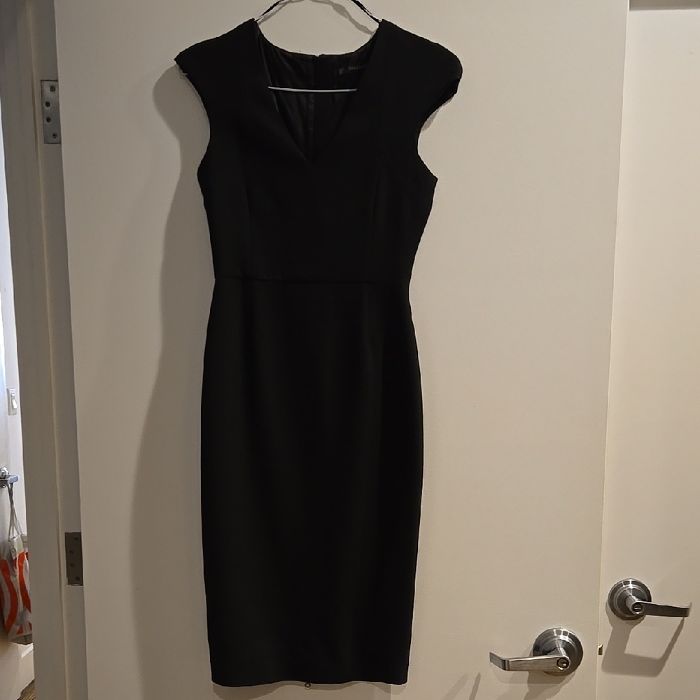 Zara Back Zip Black Sleeveless Dress S